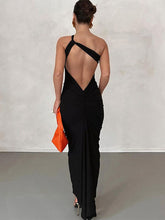 Sleeveless One Shoulder Bodycon Maxi Dress